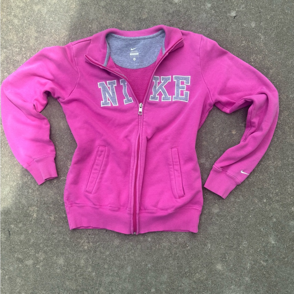 Vintage Nike Pink Full-Zip Sweatshirt